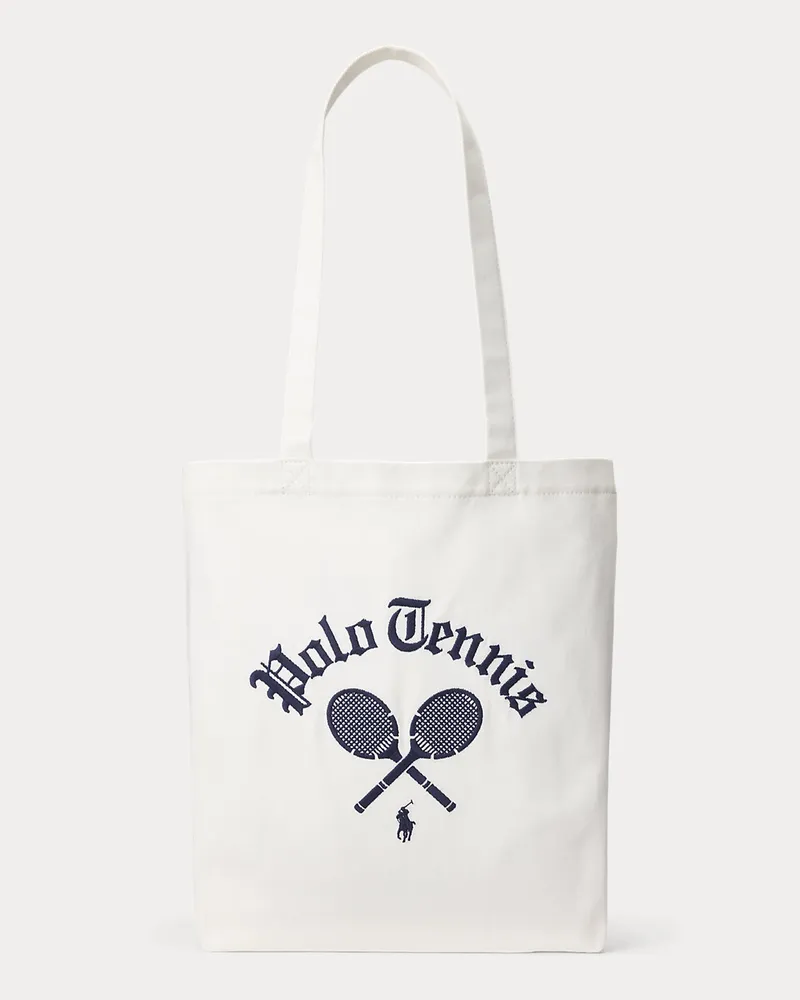 Ralph Lauren Tragetasche aus Baumwollsegeltuch White