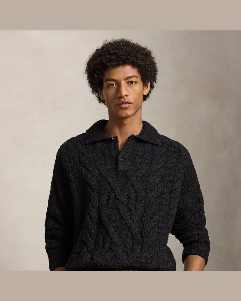 Ralph Lauren Aran-Strickpullover aus Wolle und Alpaka Black