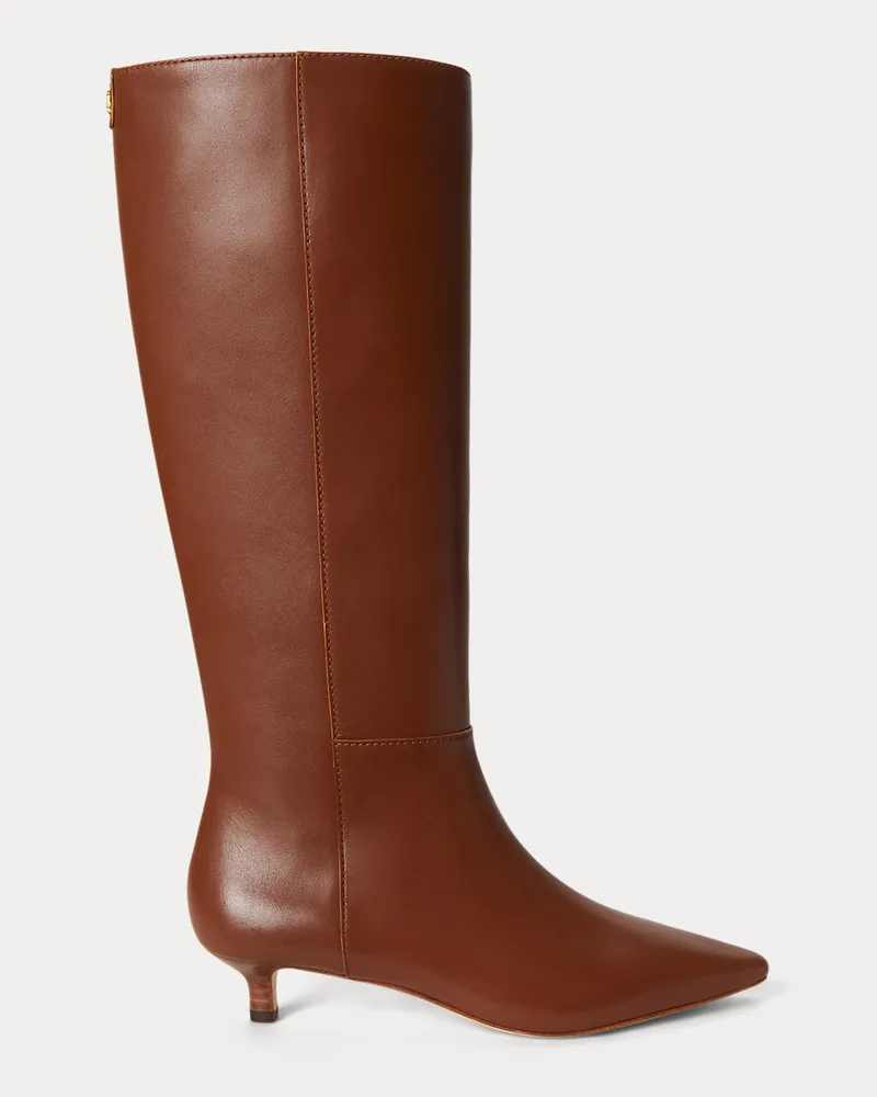 Ralph Lauren Hoher Stiefel Francesca aus Kalbsleder Brown