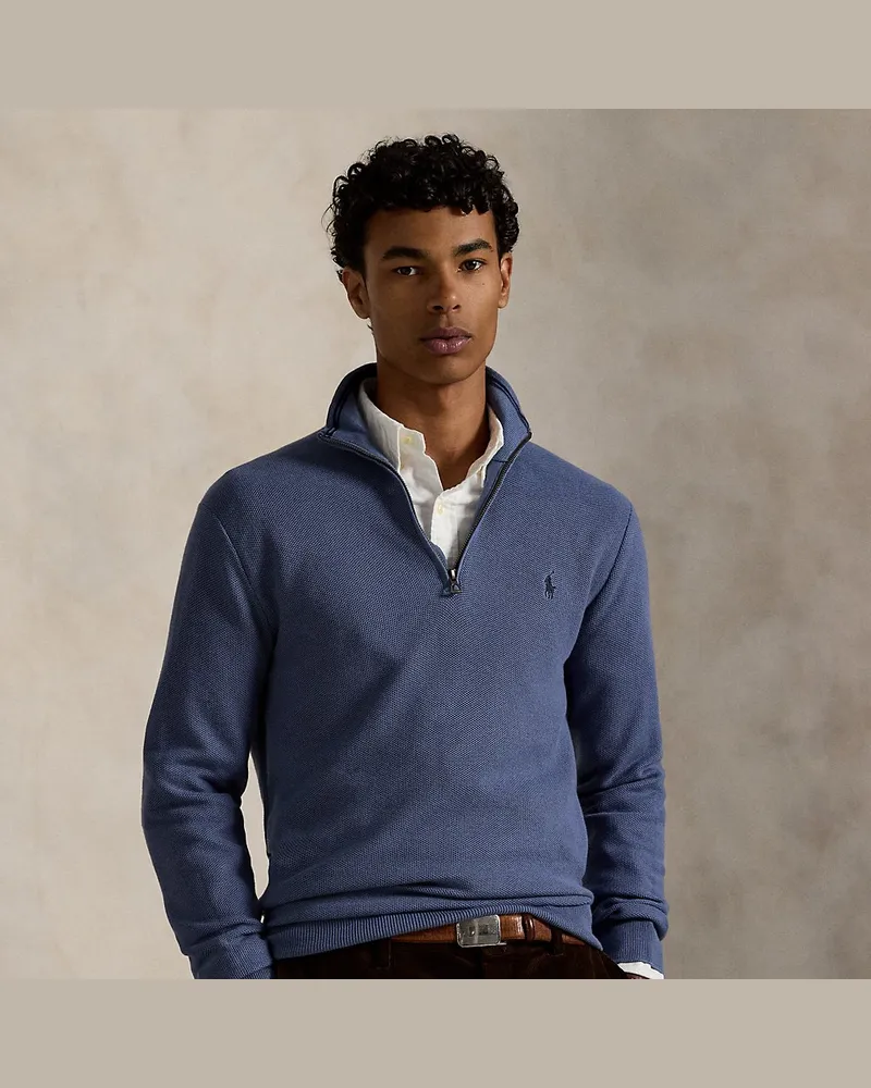 Ralph Lauren Pullover aus Baumwollpiqué Blue