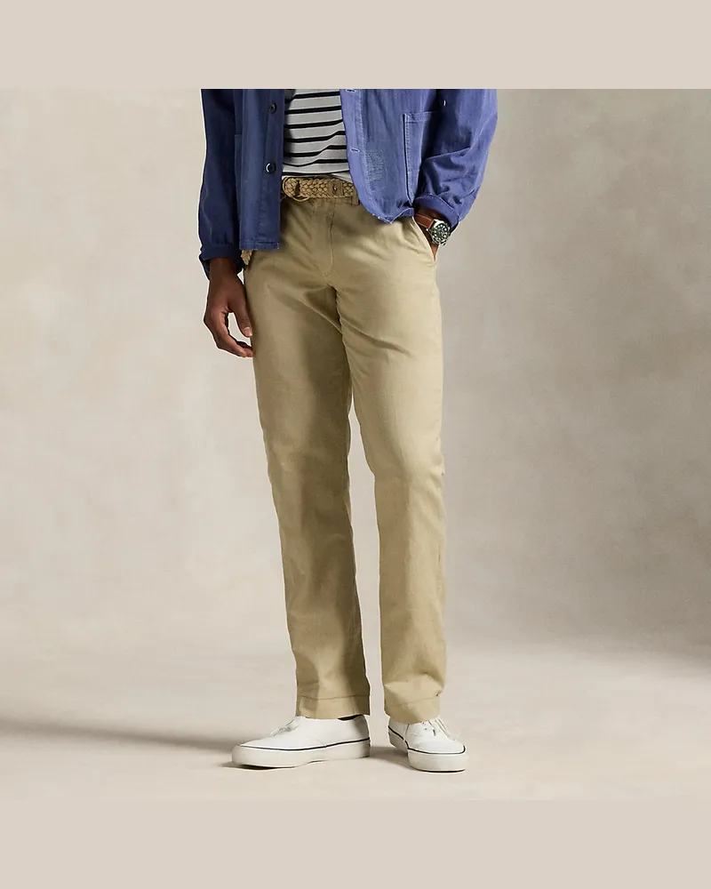 Ralph Lauren Straight-Fit Hose aus Baumwoll-Leinen Tan