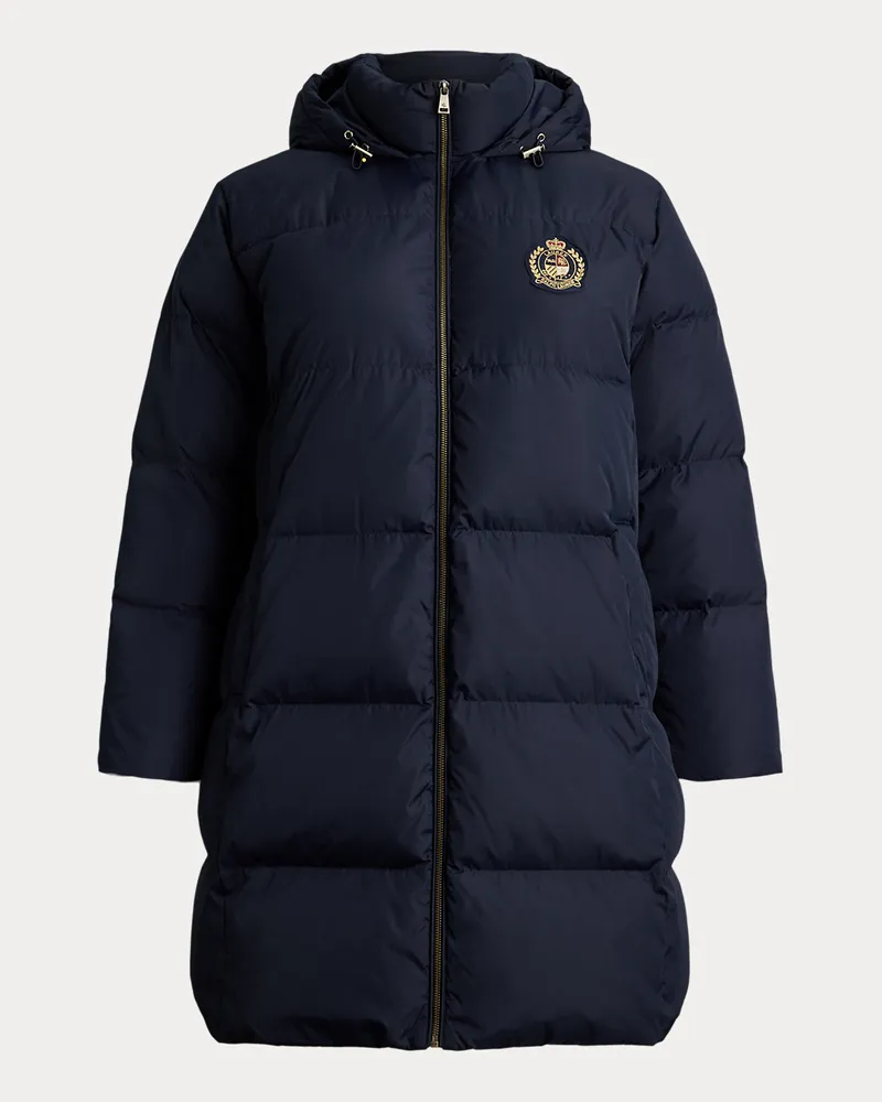 Ralph Lauren Plus Größen - Steppmantel mit Kapuze und Wappen Blue