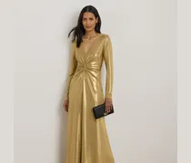 Metallic-Abendkleid mit Twist-Detail