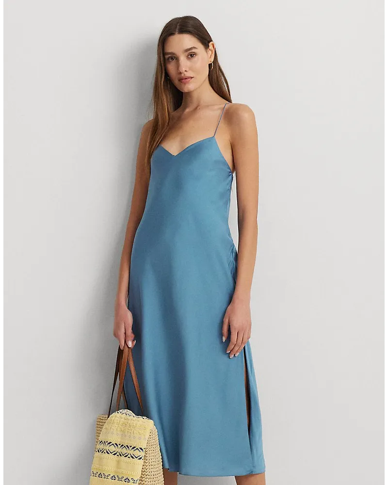 Ralph Lauren Trägerkleid aus federleichter Charmeuse Blue