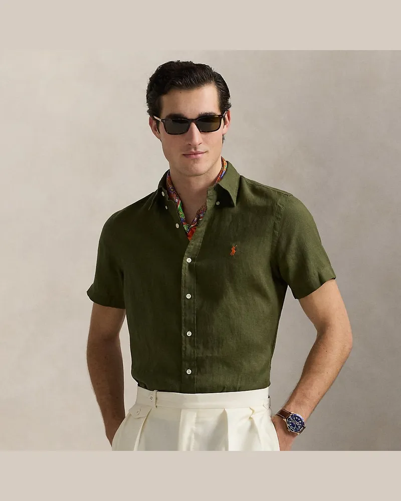 Ralph Lauren Custom-Fit Leinenhemd Green