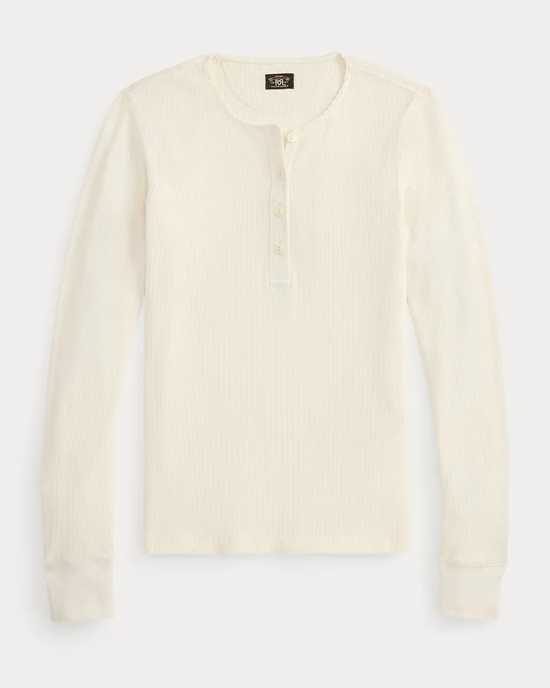Ralph Lauren Henley aus Stretch-Waffelpiqué Cream
