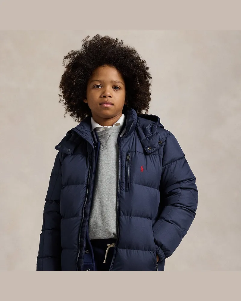 Ralph Lauren Ripstop-Daunenjacke mit Kapuze Blue