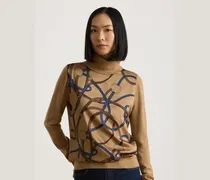 Rollkragenpullover mit Gürteldruck