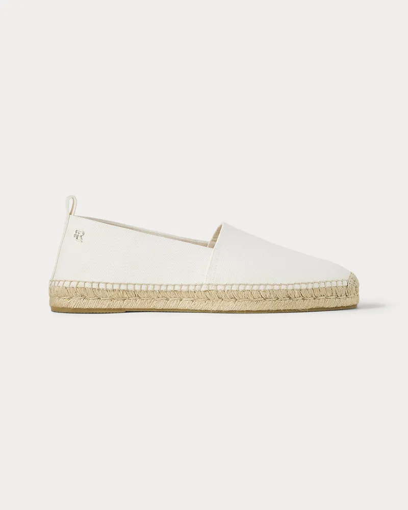Ralph Lauren Espadrille Bosworth aus Leinen und Seide Cream