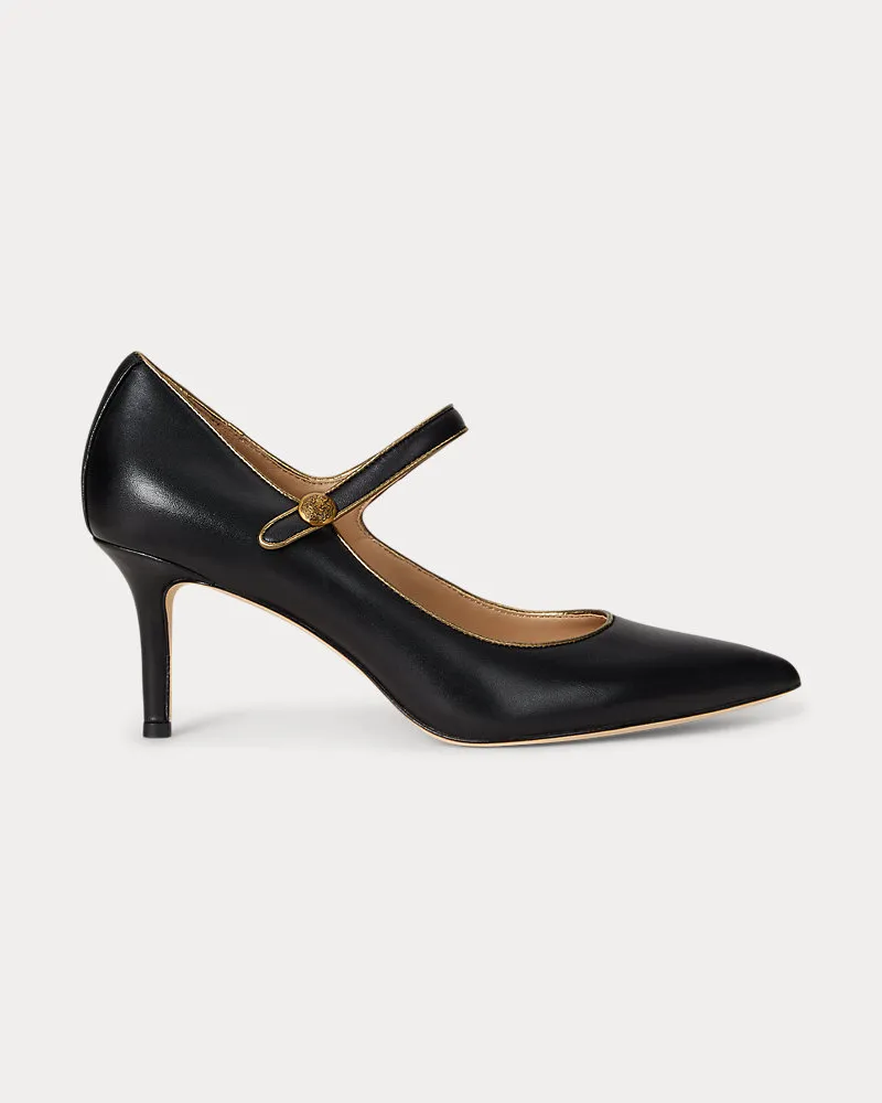 Ralph Lauren Mary-Jane-Pumps Lanette mit Besatz Black
