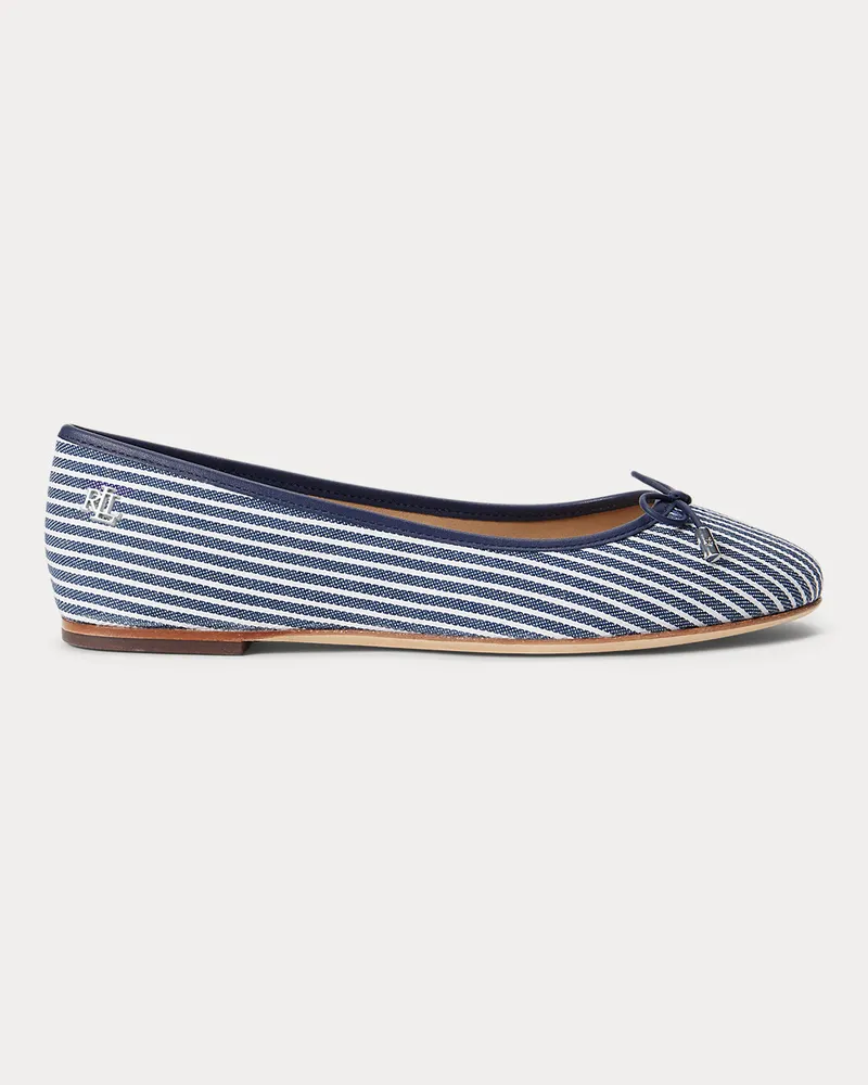 Ralph Lauren Segeltuchballerina Jayna mit Streifen Blue
