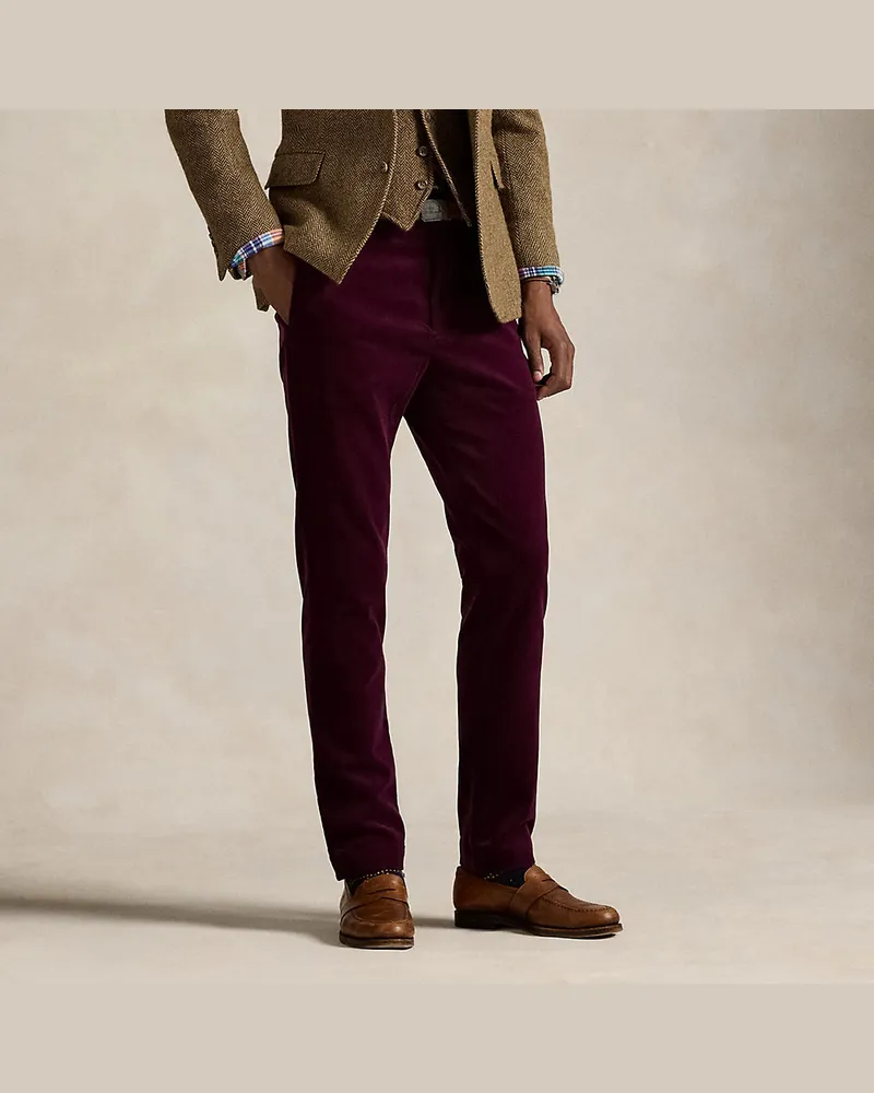 Ralph Lauren Andover-Slim-Fit Hose aus Kordsamt Red