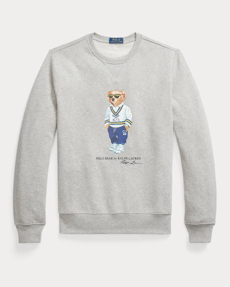 Ralph Lauren Fleece-Sweatshirt mit Polo Bear Grey