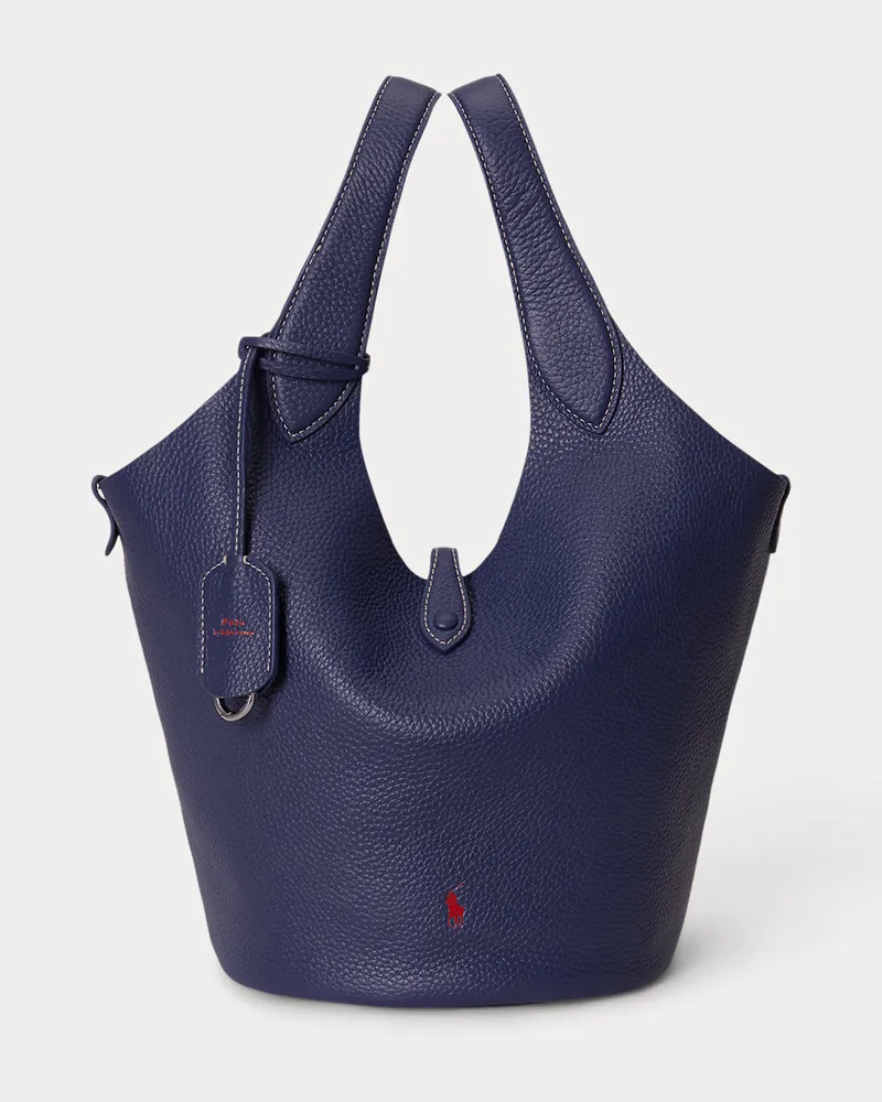 Ralph Lauren Ledertragetasche Polo Play Blue