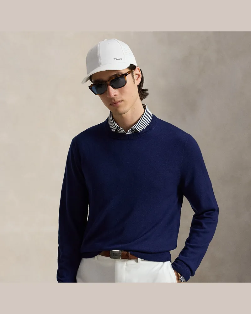 Ralph Lauren Wollpullover mit Rundhalsausschnitt Blue