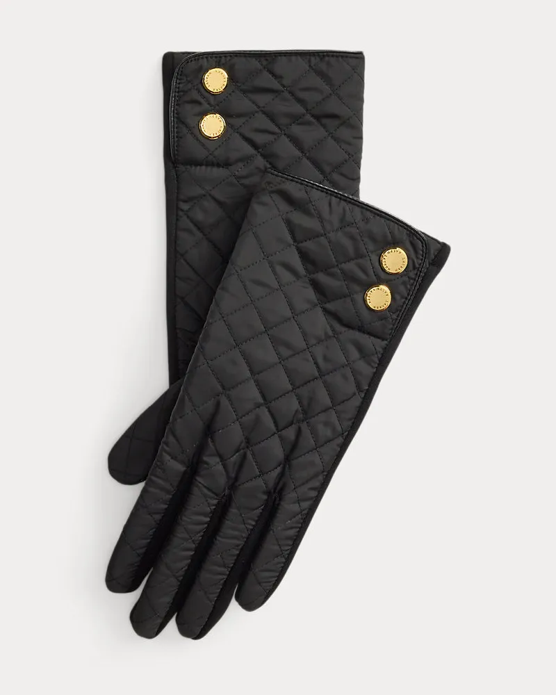 Ralph Lauren Gesteppte Touchscreen-Handschuhe Black