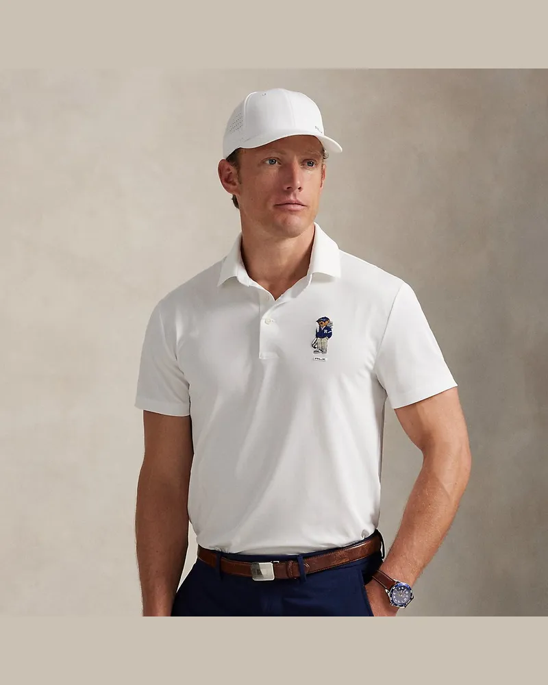 Ralph Lauren Tailored-Fit Poloshirt mit Polo Bear White