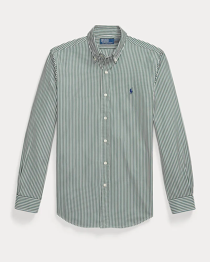 Ralph Lauren Custom-Fit Popelinehemd mit Streifen Green