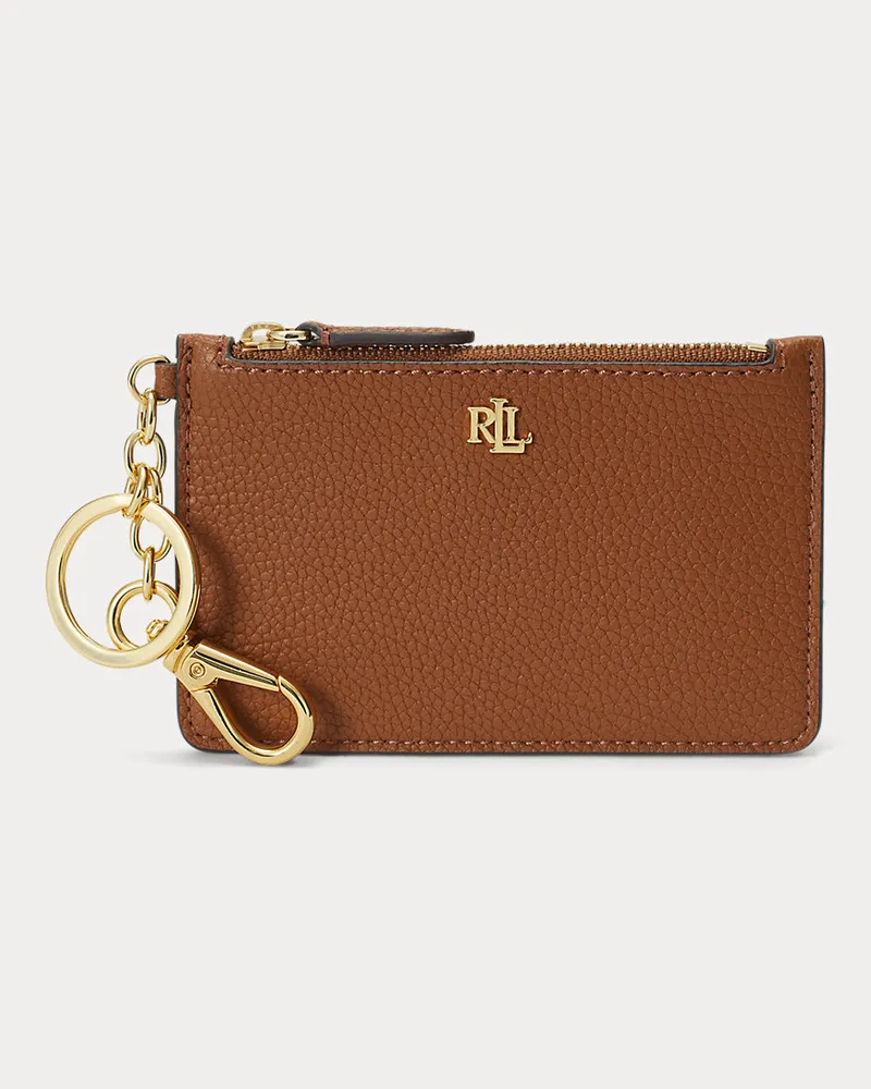 Ralph Lauren Kartenetui aus Narbenleder Brown