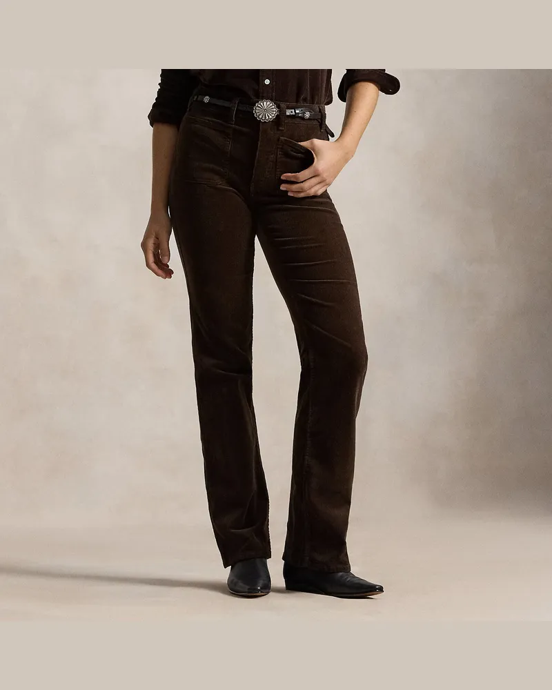 Ralph Lauren Bootcut-Hose aus Stretch-Kordsamt Brown