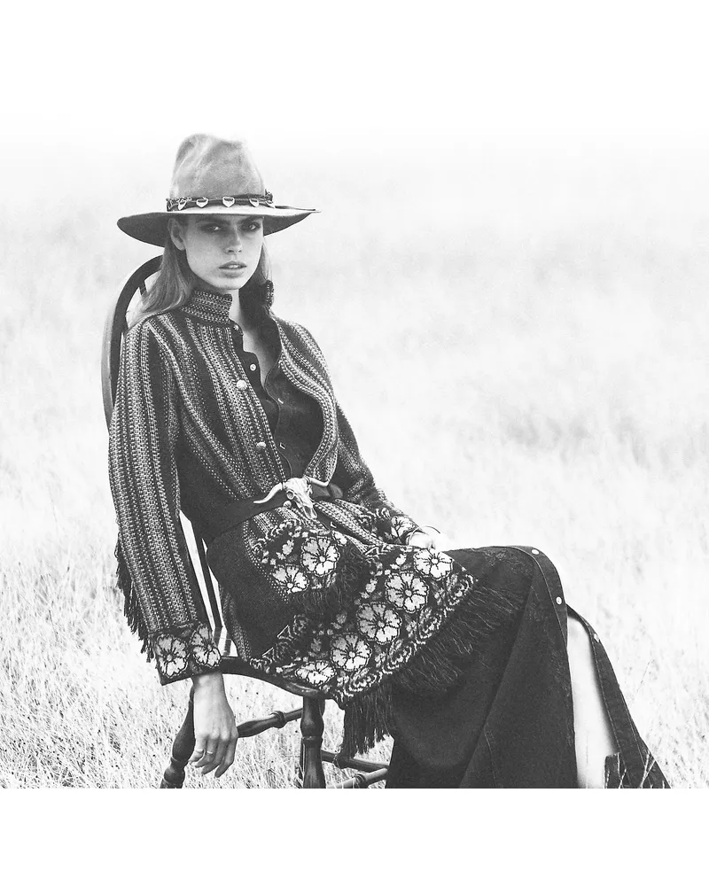 Ralph Lauren Duster-Strickjacke aus Wolle und Seide Black