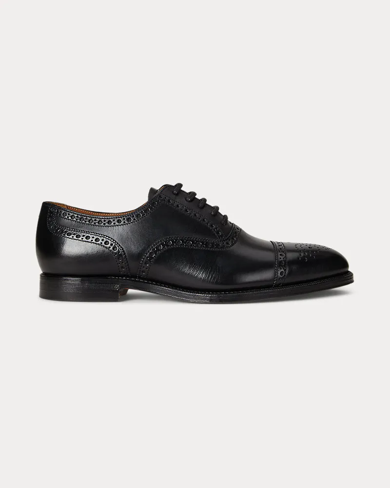 Ralph Lauren Cap-Toe-Schuh Maestra aus Kalbsleder Black
