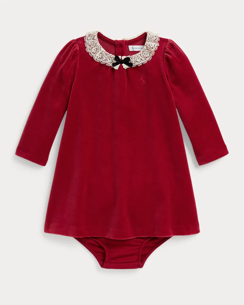 Ralph Lauren Velourskleid und Höschen Red
