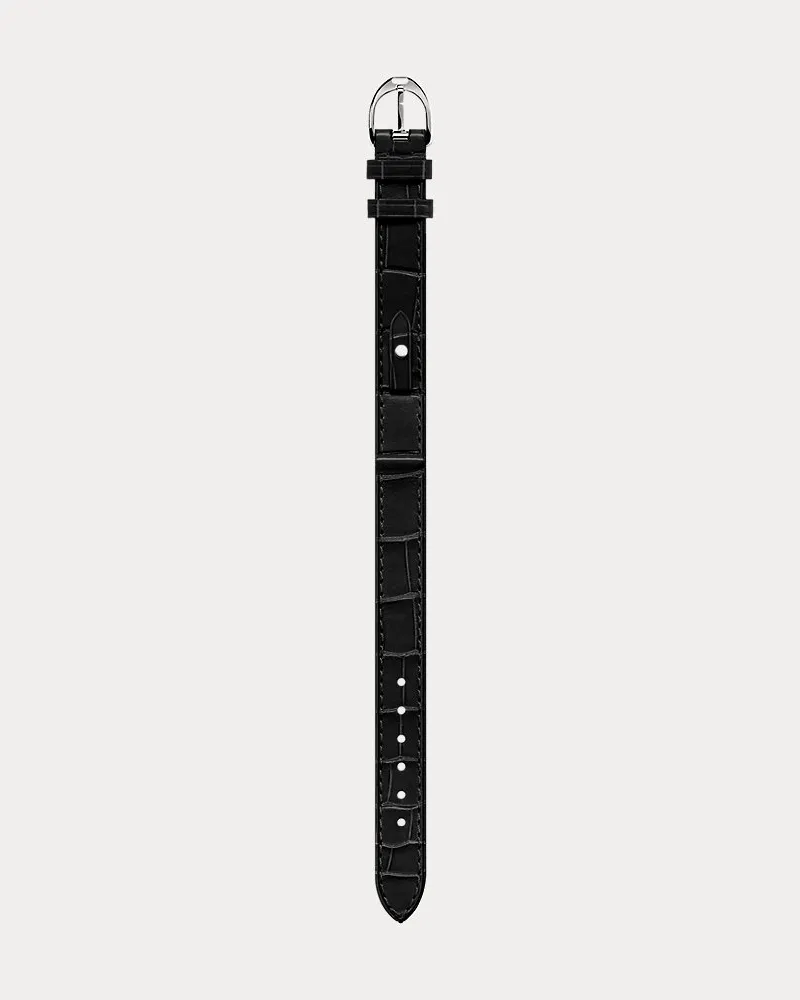 Ralph Lauren Mini-Stirrup-Armband  aus Alligatorleder Black