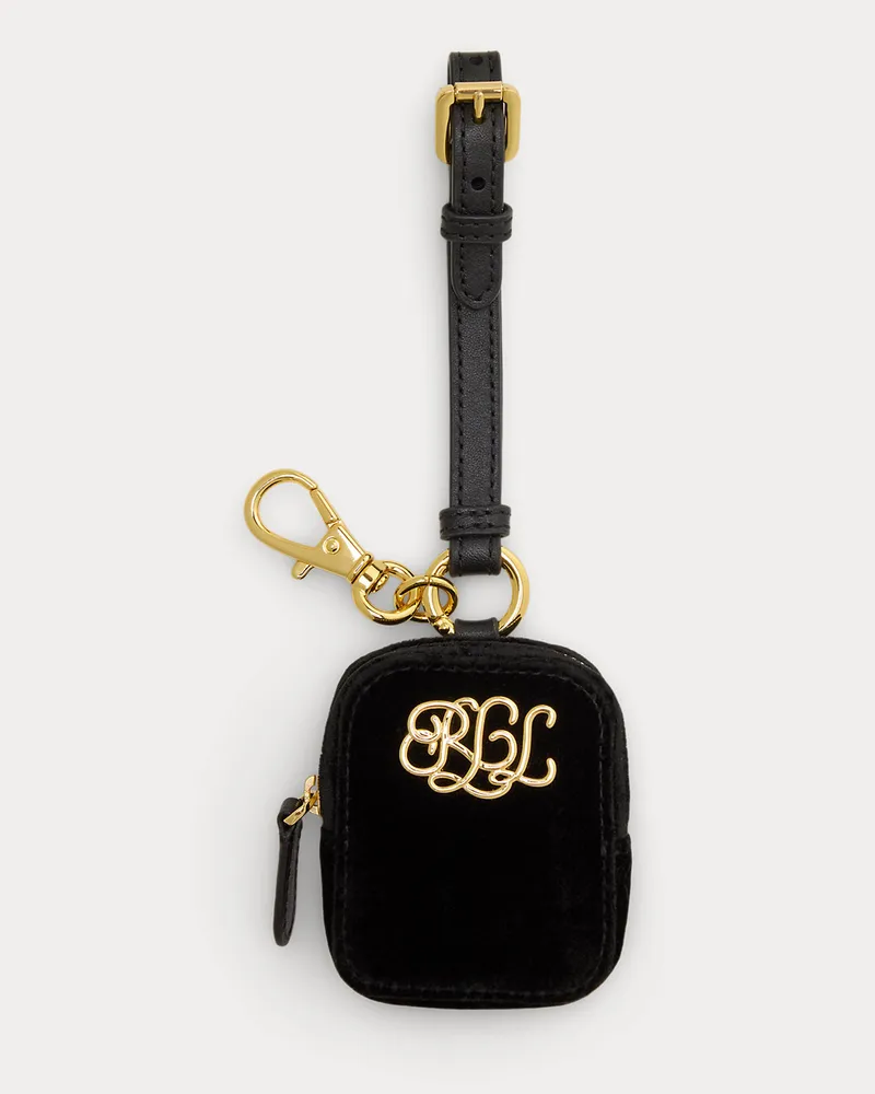 Ralph Lauren Mini-Samt-Pochette mit Reißverschluss Black