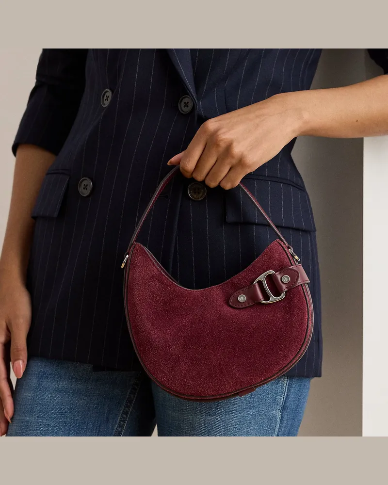 Ralph Lauren Kleine Umhängetasche Tasha aus Wildleder Red