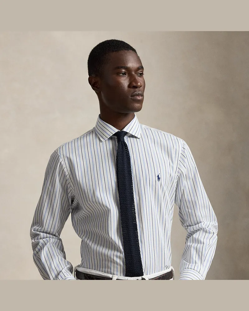 Ralph Lauren Custom-Fit Popelinehemd mit Streifen White