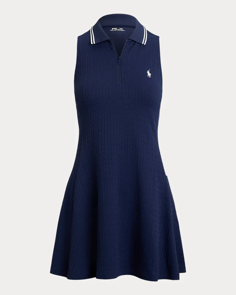 Ralph Lauren Ärmelloses Polokleid aus Jacquardstretch Blue