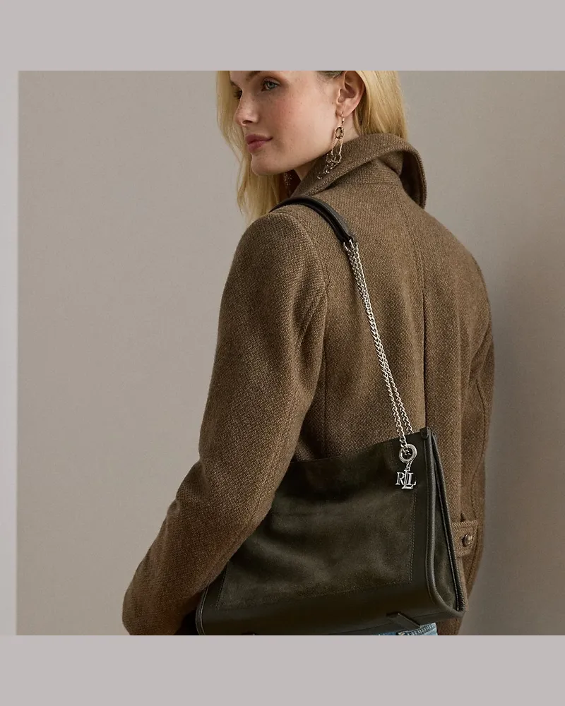 Ralph Lauren Tragetasche Bradley aus Leder Green