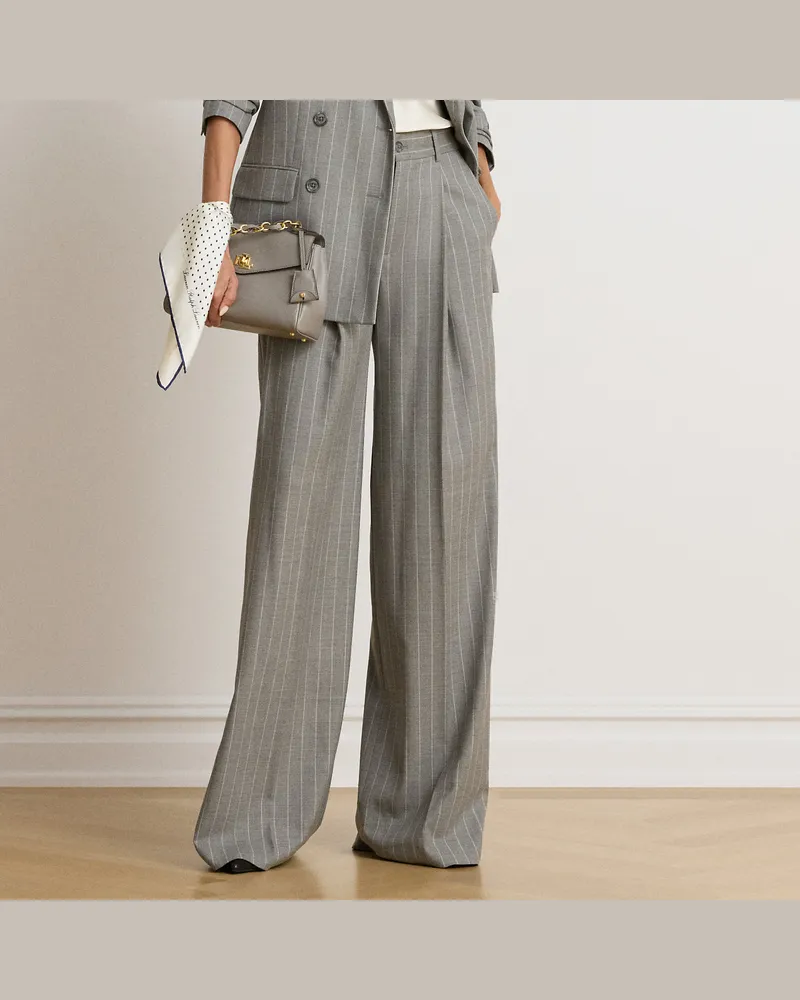 Ralph Lauren Twill-Nadelstreifenhose mit weitem Bein Multi