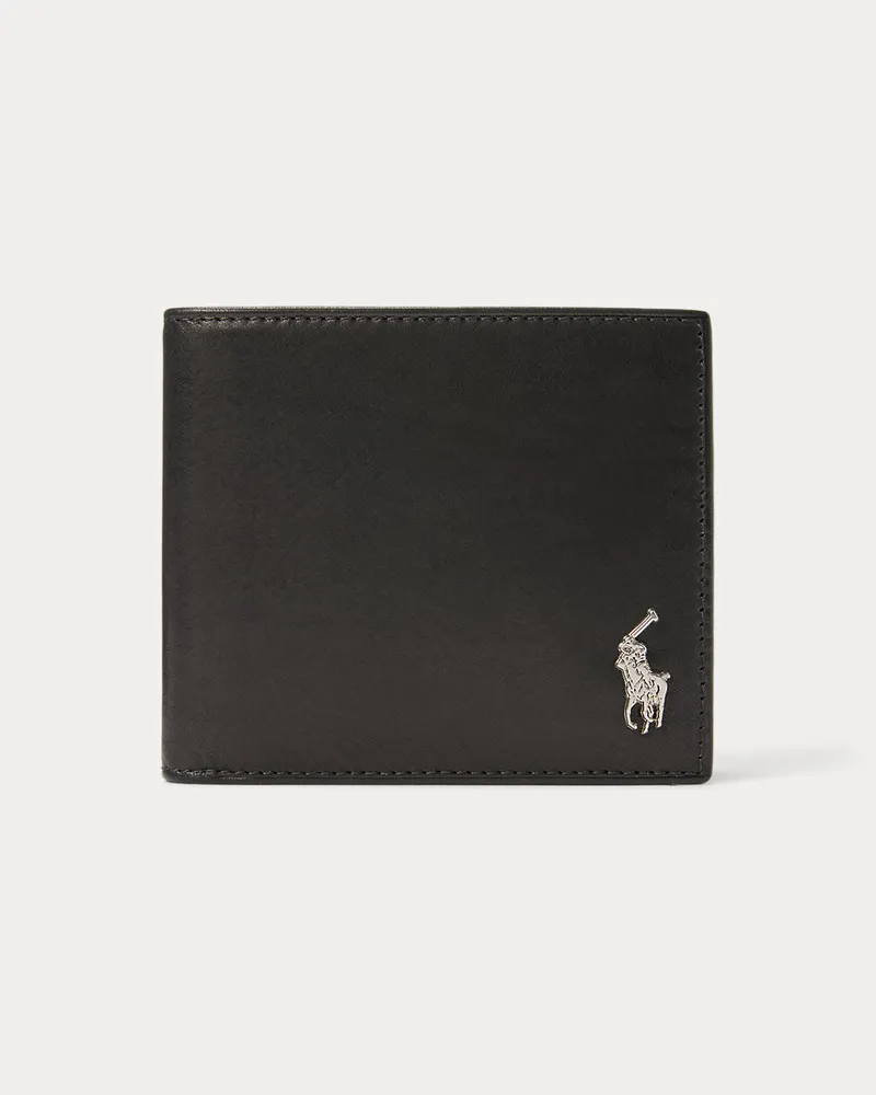 Ralph Lauren Lederbrieftasche mit Pony-Schild Black