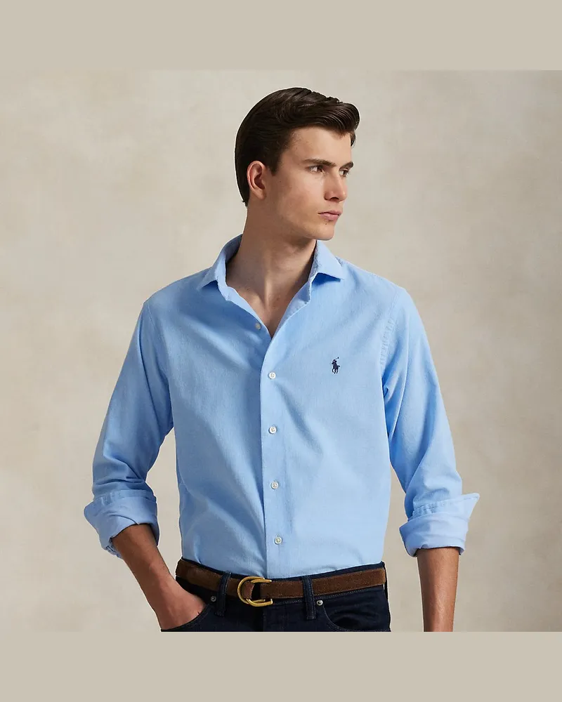 Ralph Lauren Custom-Fit Hemd aus Kordsamt Blue