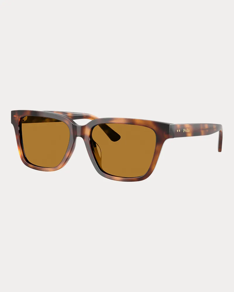 Ralph Lauren Rechteckige Polo Cat-Eye-Sonnenbrille Brown