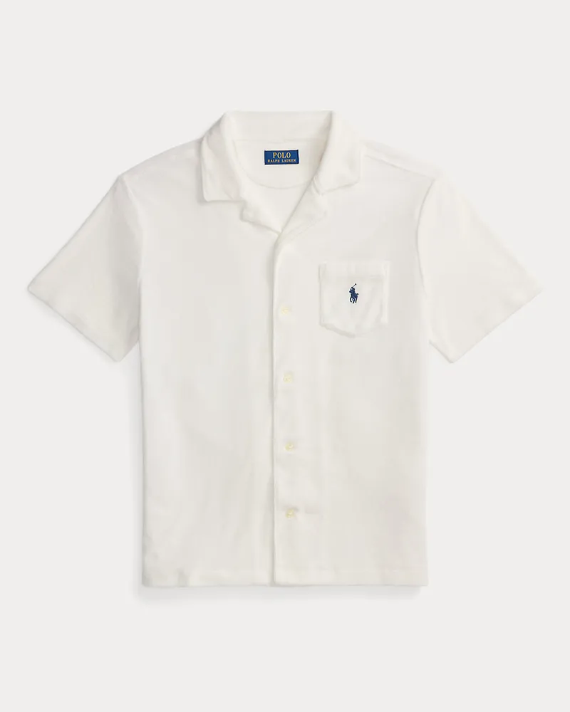 Ralph Lauren Custom-Slim-Fit Kurzarmhemd aus Frottee White