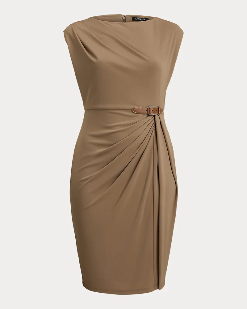 Ralph Lauren Plus Größen - Kleid mit U-Boot-Ausschnitt und Schnalle Brown