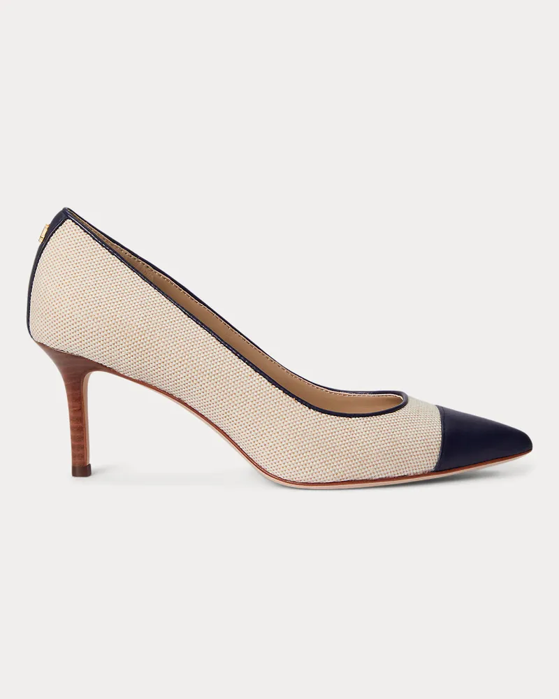 Ralph Lauren Pumps Lanette III aus Segeltuch & Leder Tan