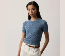 Kurzer Kaschmirpullover mit Zopfmuster