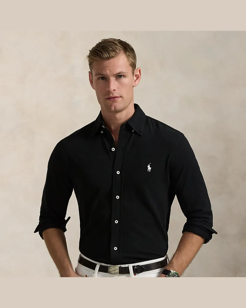Ralph Lauren Featherweight-Piqué-Hemd Black