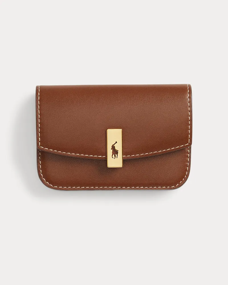 Ralph Lauren Leder-Kartenetui Polo ID mit Umschlag Brown