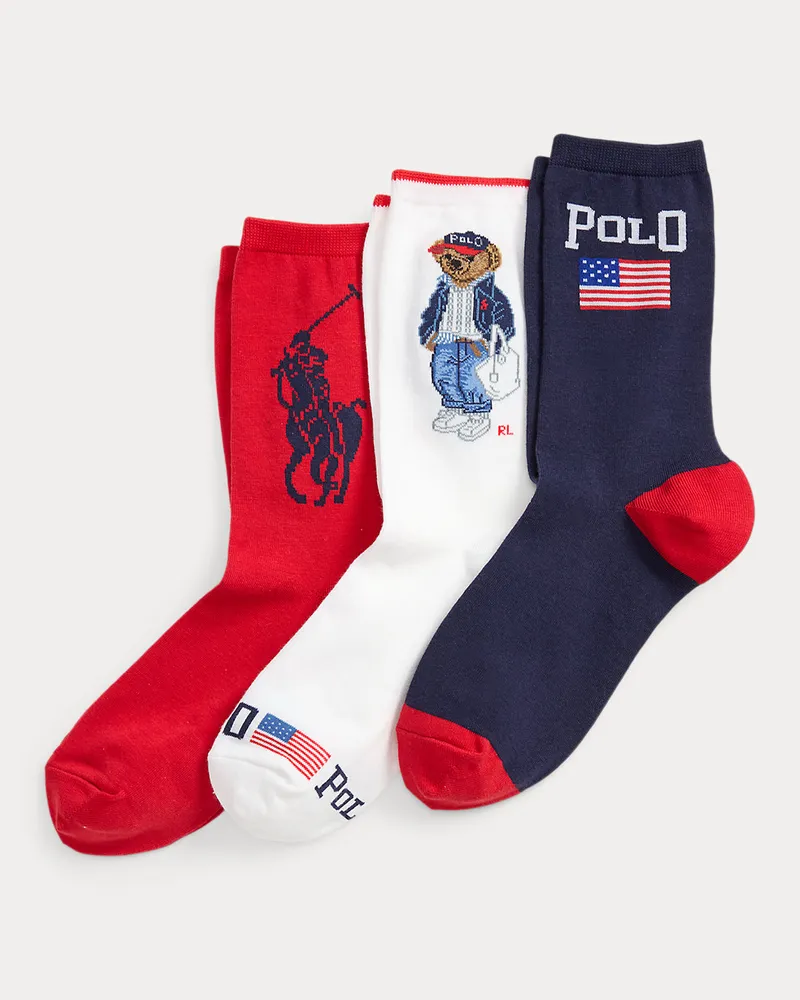 Ralph Lauren 3er-Pack Crew-Socken als Geschenkset Multi