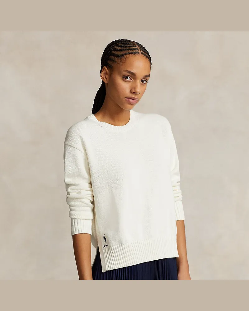 Ralph Lauren Rundhalspullover aus Baumwolle Cream