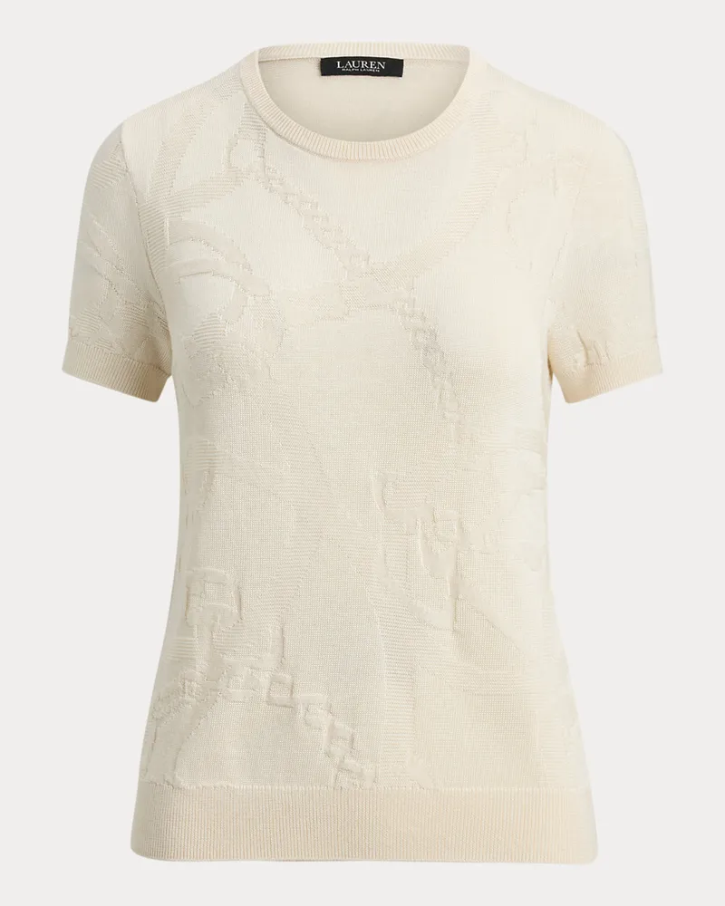 Ralph Lauren Kurzarmpullover mit Gürtelmotiv Cream