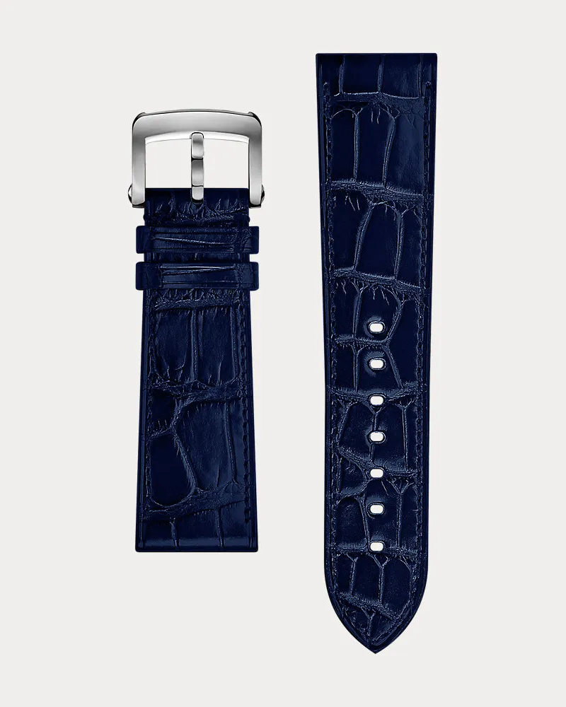 Ralph Lauren Uhrenarmband Aus Alligatorleder Blue