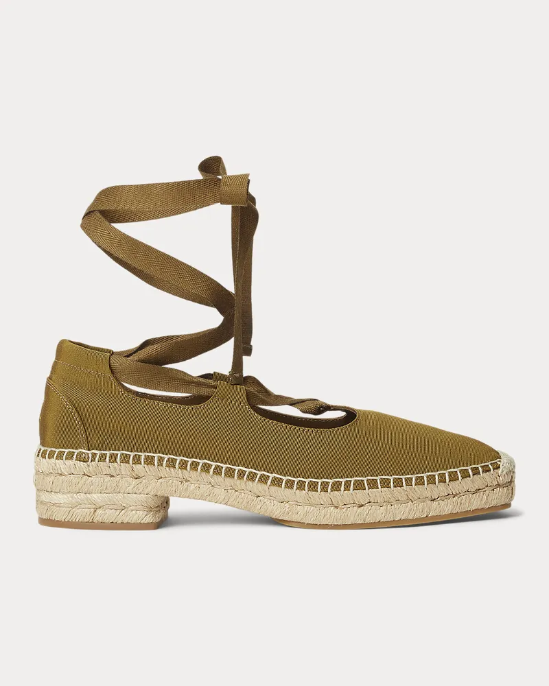 Ralph Lauren Espadrille mit Ripsband-Schnürung Green