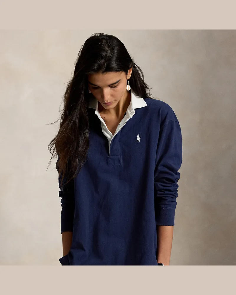 Ralph Lauren Oversize-Fit Rugbyhemd aus Baumwolle Blue