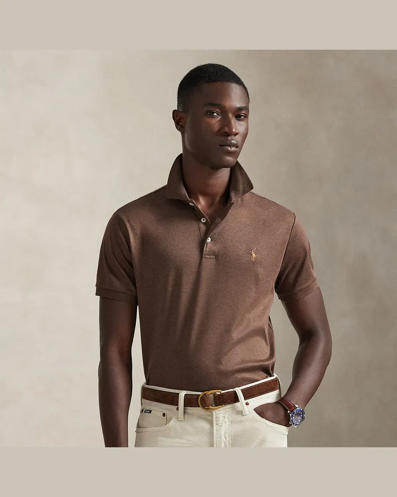 Ralph Lauren Custom-Slim-Fit Baumwoll-Poloshirt Brown